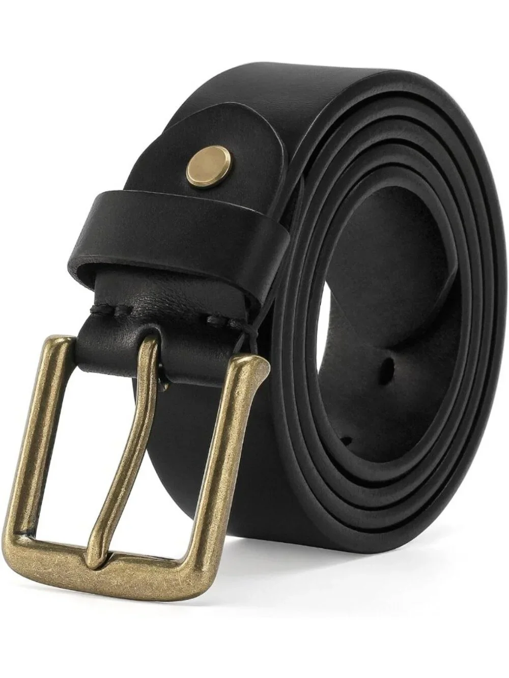 Thick Full Grain Leather Work Belt for Men | Heavy Duty, Durable Buckle, Gift